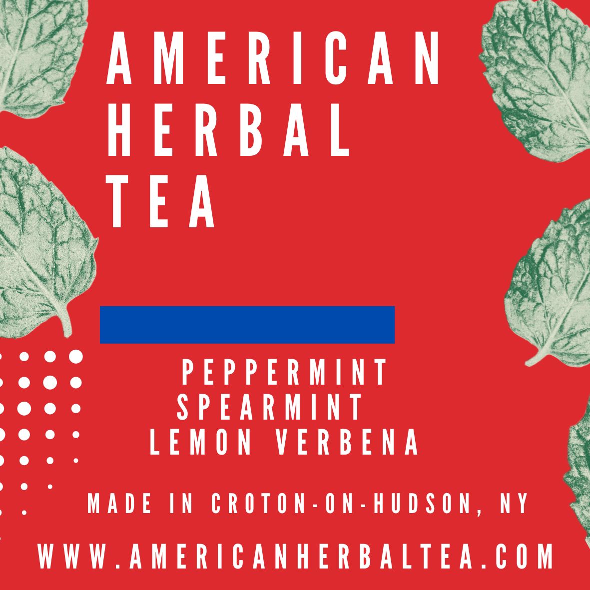 Peppermint, Spearmint, Lemon Verbena Herbal Tea - 1 Large Tea Tin