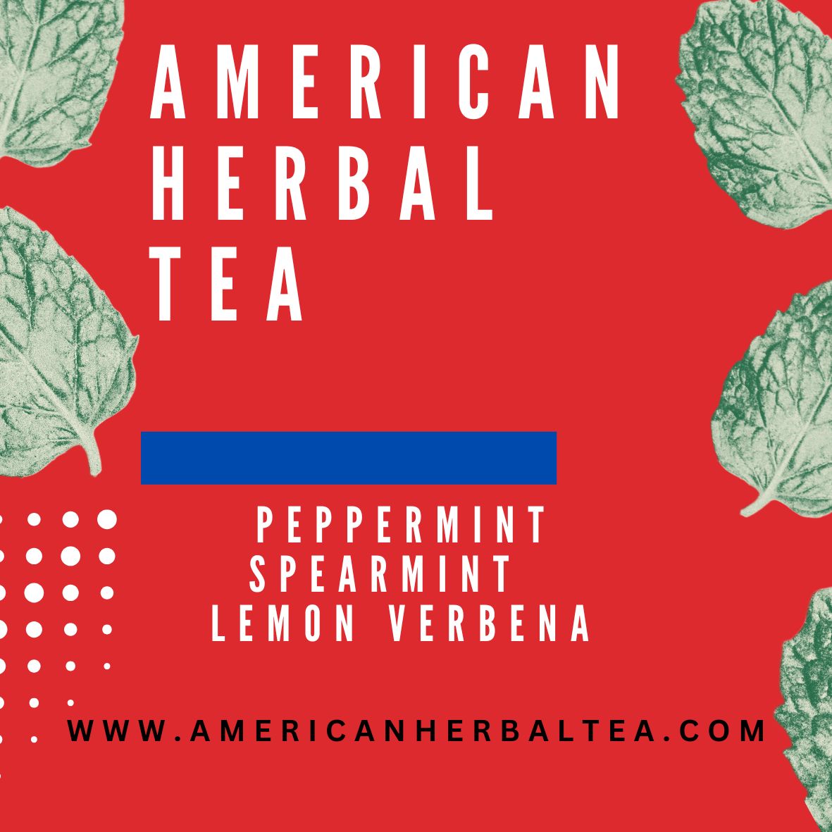 Peppermint, Spearmint, Lemon Verbena Herbal Tea - 1 Large Tea Tin